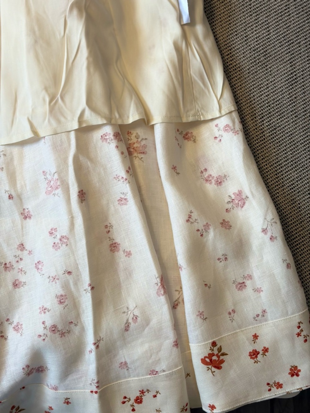 NEW Reformation Birdie Linen Sleeveless Midi Dress Lovie Cream Floral US 0 UK 4 - Picture 14 of 16